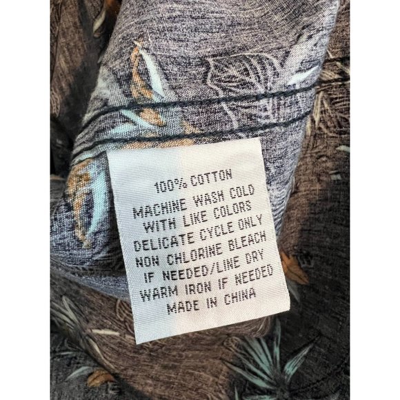 Molokai Surf Co Short Sleeve Button Front Shirt Black Large Hawaiian Tropical - Picture 6 of 8